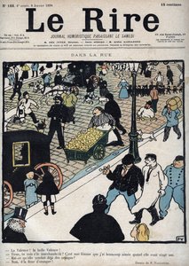 Na ulici - Obálka novin "" Le Rire ", z 6. ledna 1898 kresba Felixe Vallottona od Felix Edouard Vallotton