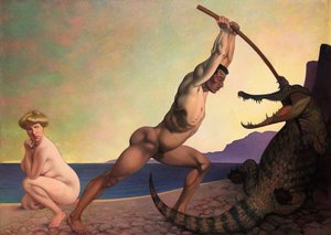 Perseus zabíjející draka od Felix Edouard Vallotton