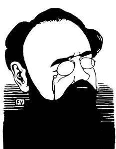 Portrét Emila Zoly (1840-1902), francouzského spisovatele. Rytina Felix Edouard Vallotton (1865-1925) od Felix Edouard Vallotton