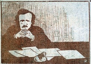 Portrét Edgara Allana Poea - rytina Félix Vallotton, circa 1900 od Felix Edouard Vallotton