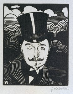 Portrét Romaina Cooluse (1865-1952) (dřevořez) od Felix Edouard Vallotton