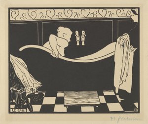 The Bath (Le Bain), 1894 (dřevořez na krémově tkaném papíře) od Felix Edouard Vallotton