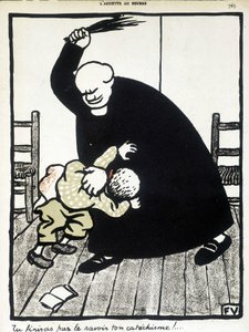 Zjistíš svůj katechismus. - „Křesťanská škola“ od Félixe Vallottona v „L’Assiette au Butter“, březen 1902. od Felix Edouard Vallotton