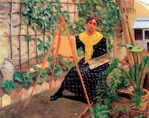 Mladá žena malování od Felix Edouard Vallotton
