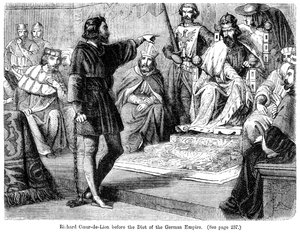 Král Richard I. 1157-1199 před sněmem Německé říše, 19. století.