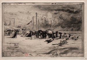 Bouře v Trouville od Felix Hilaire Buhot