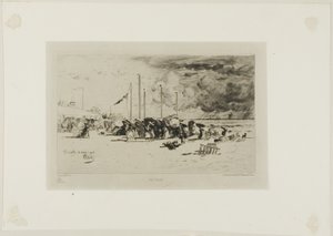 Bouře v Trouville od Felix Hilaire Buhot