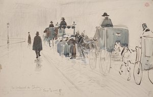 Au Boulevard de Clichy (tužka a akvarel na papíře)