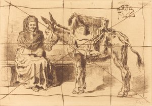 Cacoletière Assise (sedící žena a zadek) od Felix Hilaire Buhot