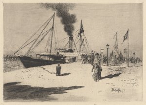 Molo v Trouville (Wharf at Trouville) od Felix Hilaire Buhot