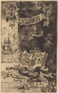 Ex-libris de Léon Lerey (ex-libris Leona Lereyho) od Felix Hilaire Buhot