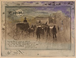 Smuteční průvod na Boulevard de Clichy, 1887. od Felix Hilaire Buhot