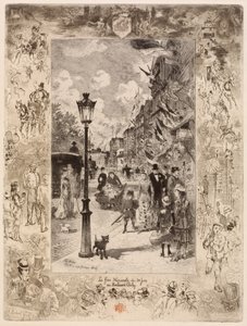 Národní den na Boulevard Clichy (státní svátek na Boulevard de Clichy) od Felix Hilaire Buhot