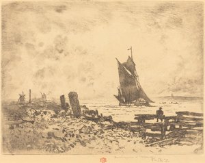 La Petite Marine - Suvenýr z Medway (odolný) od Felix Hilaire Buhot