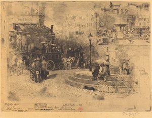 Place Pigalle v roce 1878 (Place Pigalle v roce 1878) od Felix Hilaire Buhot