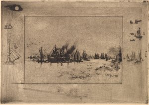 Port aux Mouettes (Přístav s racky) od Felix Hilaire Buhot