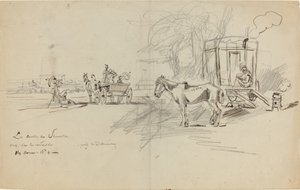 Závody v Deauville od Felix Hilaire Buhot