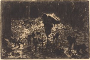 Les Noctambules The Night Prowlers, 18761877. od Felix Hilaire Buhot