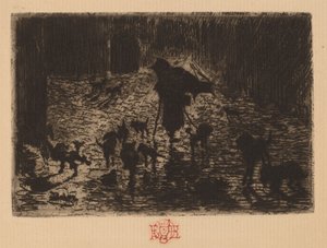 Les Noctambules The Night Prowlers, 18761877. od Felix Hilaire Buhot