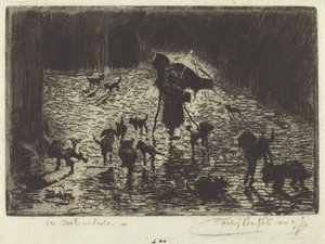 Les Noctambules The Night Prowlers, 18761877. od Felix Hilaire Buhot
