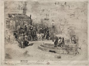 Place Pigalle v roce 1878, 1878. od Felix Hilaire Buhot