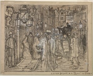 Pouliční scéna v Londýně, 1879. od Felix Hilaire Buhot