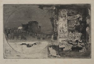Zámek sov, 1887. od Felix Hilaire Buhot