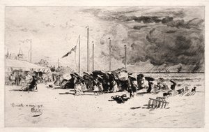 Bouře v Trouville, 1874. od Felix Hilaire Buhot