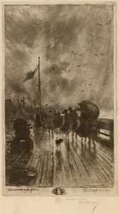 A Landing in England, Landing in England 1879. od Felix Hilaire Buhot