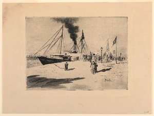 Hodil na Trouville od Felix Hilaire Buhot