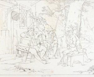 (Rip Van Winkle, ilustrace) Rip s Junto v hostinci Village inn od Felix Octavius Carr Darley