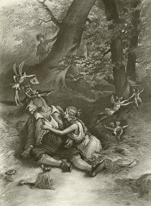 Sen noci svatojánské. Akt IV, scéna I (hlubotisk) od Felix Octavius Carr Darley