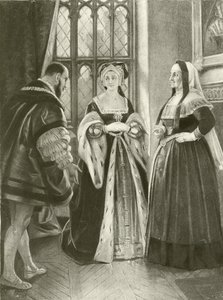 Král Jindřich VIII. Akt II, Scéna III (hlubotisk) od Felix Octavius Carr Darley