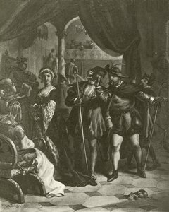 Král Jindřich VIII. I. dějství, IV. scéna (hlubotisk) od Felix Octavius Carr Darley