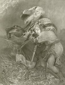 Král Lear. Akt III, Scéna II (hlubotisk) od Felix Octavius Carr Darley