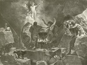 Macbeth. Akt IV, scéna I (hlubotisk) od Felix Octavius Carr Darley