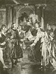 Kupec benátský. IV. dějství – scéna I (hlubotisk) od Felix Octavius Carr Darley