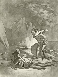 Bouře. Akt II, Scéna II (hlubotisk) od Felix Octavius Carr Darley