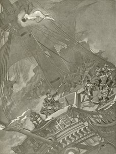 Bouře. Akt I, Scéna I (hlubotisk) od Felix Octavius Carr Darley