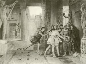 Timon z Athén. Akt III, Scéna IV (hlubotisk) od Felix Octavius Carr Darley
