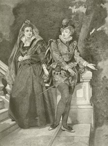Dvanáctá noc. Akt III, Scéna IV (hlubotisk) od Felix Octavius Carr Darley