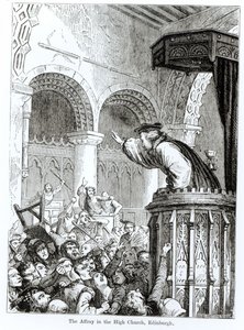The Affray in the High Church, Edinburgh od Felix Philippoteaux