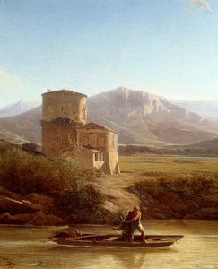 Rybář na břehu Tibery v Itálii Detail. Obraz Felixe Thomase (1815-1875) 1864 Nantes, Musee des Beaux Arts od Felix Thomas