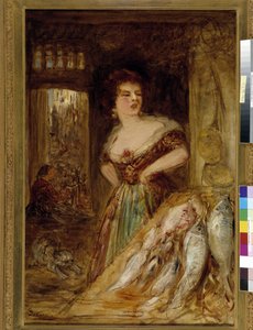 Ryby na masném a rybím trhu Puget Marche v Marseille. Obraz Felixe Ziema (1821-1911) Povinná zmínka: Collection fondation needs de Provence, Marseille od Félix Ziem