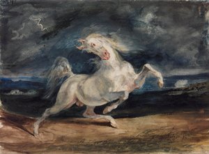 Kůň vyděšený bleskem od Ferdinand Victor Eugene Delacroix