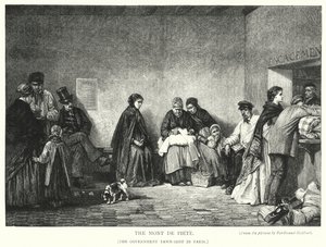 Mont de Piete, vládní zastavárna v Paříži (rytina) od Ferdinand (after) Heilbuth