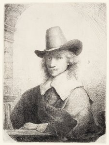 Muž ve vysokém klobouku, kolem 1645-50 od Ferdinand Bol