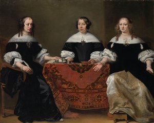Portrét tří regentek z Leprozenhuis, Amsterdam Tři regentky z azylu malomocných v Amsterdamu, 1668