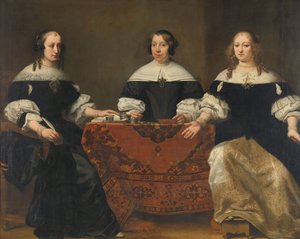 Portrét tří regentek z Leprozenhuis, Amsterdam, c.1668 od Ferdinand Bol