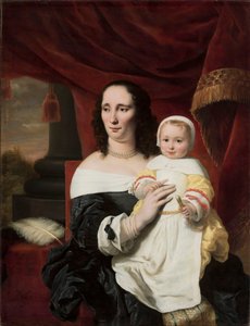 Portrét Johanny de Geer-Trip s dcerou Cecylií od Ferdinand Bol